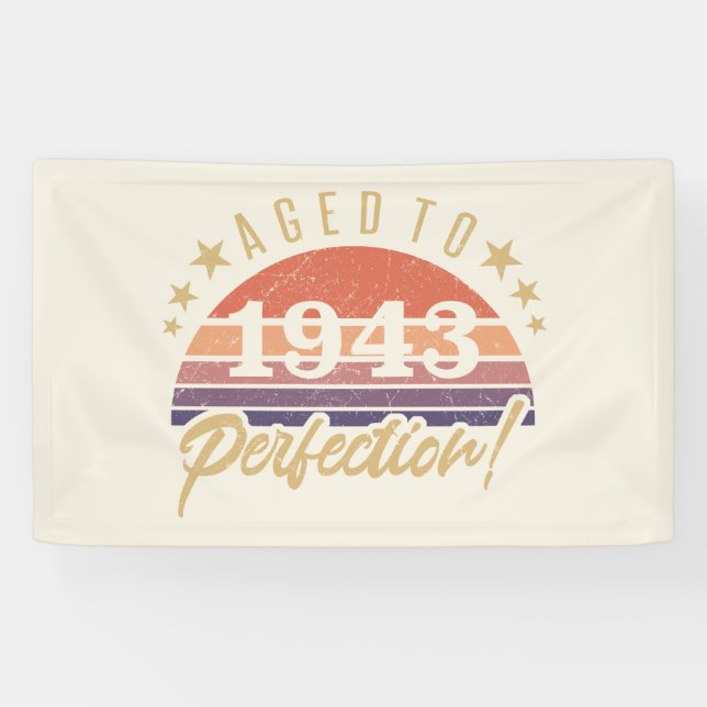 80th Birthday 1943 Aged To Perfection Banner (Horizontal)