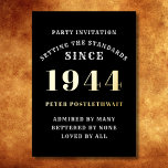 80th Birthday 1944 Black Gold Personalised For Him<br><div class="desc">Elegant Black and Gold Foil 80th Birthday Invitation - Create Your Own Personalised Design. Setting the stage for a remarkable celebration starts with the perfect invitation. Our elegant black and gold 80th birthday invitation is the perfect choice for this milestone event. Bathed in black for a touch of sophistication and...</div>