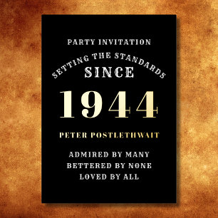 80th Birthday 1944 Black Gold Personalised For Him