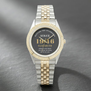 80th Birthday 1946 Elegant Black White Chic Watch