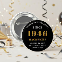 80th Birthday 1946 Elegant Chic Black Gold