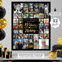 80th Birthday 42 Photo Collage YEARS IN THE MAKING