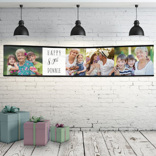 80th Birthday 4 Photo Strip Personalized Banner