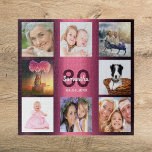 80th birthday 80 photo collage woman purple jigsaw puzzle<br><div class="desc">A gift for a woman's 80th birthday,  celebrating her life with a collage of 8 of your photos.  Templates for a name,  age 80 and a date.  Date of birth or the date of the anniversary.  Dark purple and white colored letters. Girly and feminine purple gradient background color.</div>
