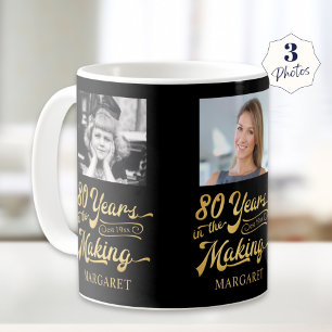 80th Birthday 80 Years in the Making 3 Photos Coffee Mug