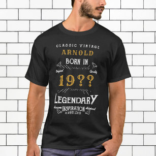 80th Birthday Add Name Year Legendary Black Gold T-Shirt