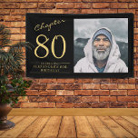 80th Birthday Black Gold Photo Banner<br><div class="desc">Celebrate a milestone birthday in style with our stunning 80th Birthday Black Gold Photo Banner! This elegant banner is the perfect addition to any 80th birthday party, adding a touch of glamour and sophistication to the celebration. Our banner is not only visually striking, but it also allows you to add...</div>