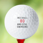 80th Birthday Black Script Personalised Name Golf Balls<br><div class="desc">80th Birthday Eightieth Funny Personalised Name Golf Balls features your name. Personalise by editing the text in the text boxes provided.  Perfect for a golfer or sports lover for their eightieth birthday. Designed by ©Evco Sports www.zazzle.com/store/evcosports</div>