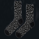 80th Birthday Black/White Random Number Pattern Socks<br><div class="desc">Milestone number 80: This random number pattern is a fun gift idea for your 80th birthday. The unique design is a white milestone number 80 that is repeated and scattered over a black background. You don’t have to be 80 years old to wear these; the black and white design is...</div>