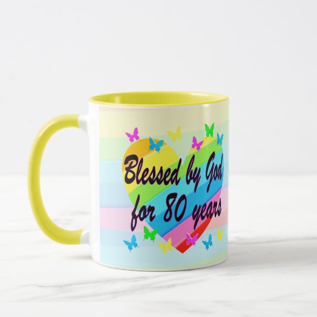 80TH BIRTHDAY BLESSINGS AND PRAYERS MUG (Left)