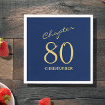 80th Birthday Blue Gold Chapter 80 Napkin<br><div class="desc">Make your loved one's 80th birthday celebration elegant and memorable with our stunning Blue Gold Napkins from Zazzle. Discover how these customisable napkins can elevate your event and create unforgettable moments in our exclusive article.</div>