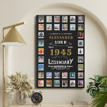 80th Birthday born 1945 Family Photos Collage Faux Canvas Print<br><div class="desc">Give that special someone a gift they will love and cherish forever: a personalised birthday large faux canvas print! Our unique and stylish print includes an array of your favourite photos and includes the name and year of the birthday recipient. Perfect for brightening up any space, this thoughtful and unique...</div>