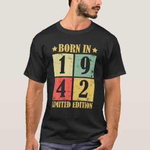 80Th Birthday Born In 1942 Limited Edition Vintage T-Shirt