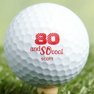 80th Birthday Brother Gift SO Cool Orange Red Golf Balls