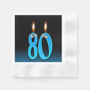 80th birthday candle with eyeballs napkin