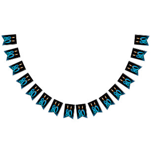 80th birthday candles with eyeballs bunting 