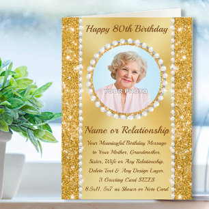 80th Birthday Card for Mum, Sister, Wife, Grandma