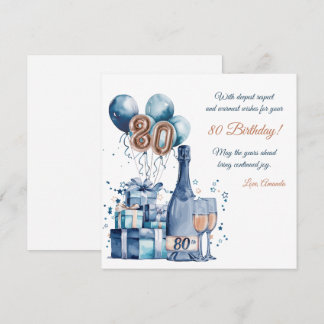 80th Birthday Card Personalised for Men