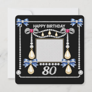 80th Birthday Card Tudor Royality Inspired Diamond