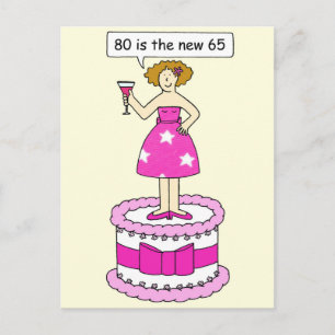 80th Birthday Cartoon Humour Postcard