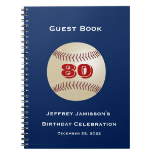 80th Birthday Celebration Guest Book, Baseball Notebook