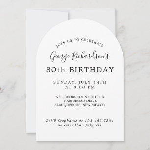 80th Birthday Celebration Invite Invitation