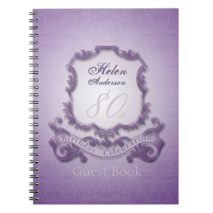 80th Birthday Celebration Vintage Frame Guest Book