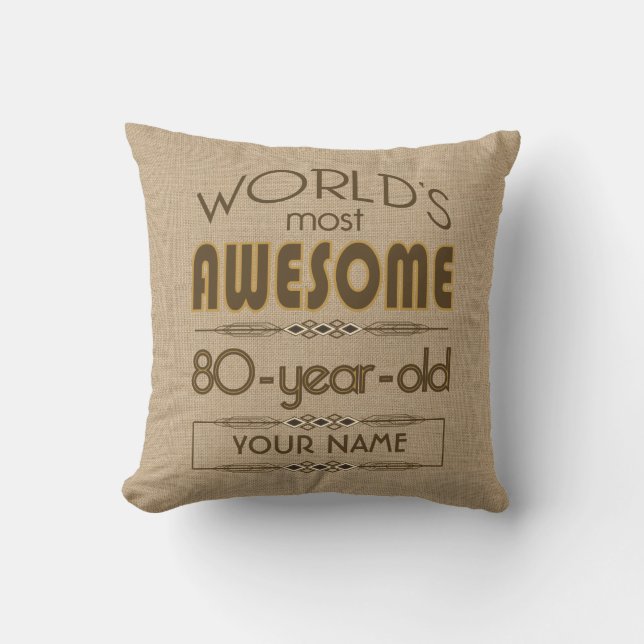 80th Birthday Celebration World Best Fabulous Outdoor Cushion (Front)