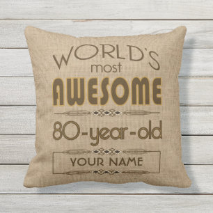 80th Birthday Celebration World Best Fabulous Outdoor Cushion