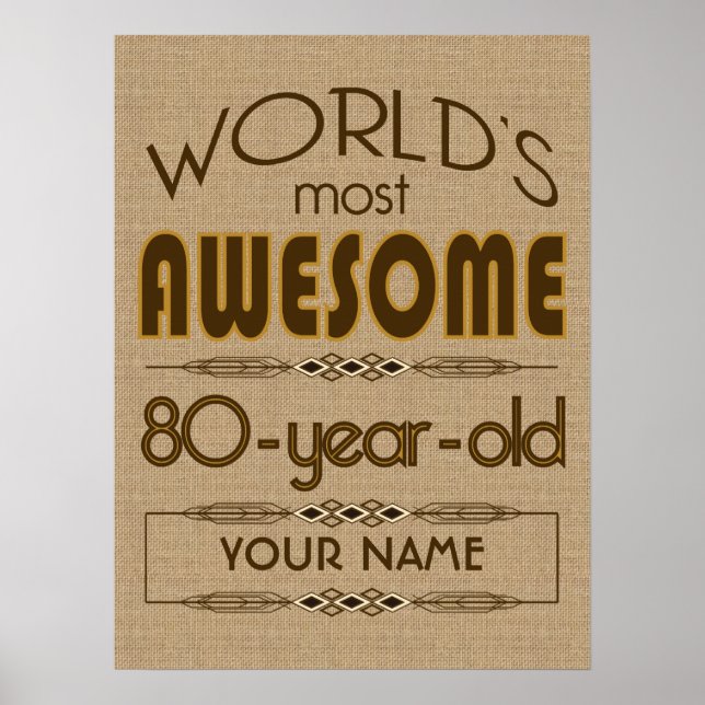 80th Birthday Celebration World Best Fabulous Poster (Front)