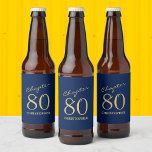 80th Birthday Chapter 80 Blue Gold Beer Bottle Label<br><div class="desc">Discover how you can take your loved one's 80th birthday celebration to a whole new level with these eye-catching Blue Gold Beer Bottle Labels from Zazzle! Learn how these customisable labels can add a classy personal touch to any party,  making the big day truly memorable for everyone.</div>