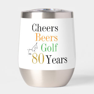 80th Birthday Cheers Beers Golf Minimal