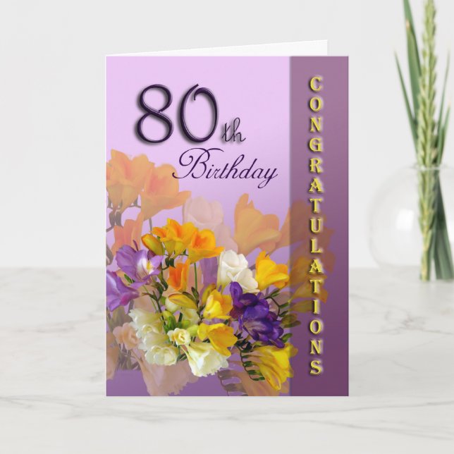 80th Birthday Congratulations Birthday Card (Front)
