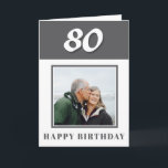 80th Birthday Custom Photo Personalised Card<br><div class="desc">80th Birthday Custom Photo Personalised Card. Personalised 80th birthday greeting card for someone celebrating 80 years. This modern and simple design features the age,  photo and Happy birthday card. Add your photo into and message inside or erase it. You can also change the year number.</div>