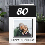80th Birthday Custom Photo Personalised Card<br><div class="desc">80th Birthday Custom Photo Personalised Card. Personalised 80th birthday greeting card for someone celebrating 80 years. This modern and simple design features the age,  photo and Happy birthday card. Add your photo into and message inside or erase it. You can also change the year number.</div>