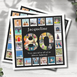 80th Birthday Design Your own Photo Collage Napkin