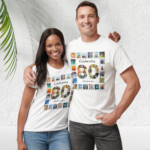 80th Birthday Design Your own Photo Collage T-Shirt