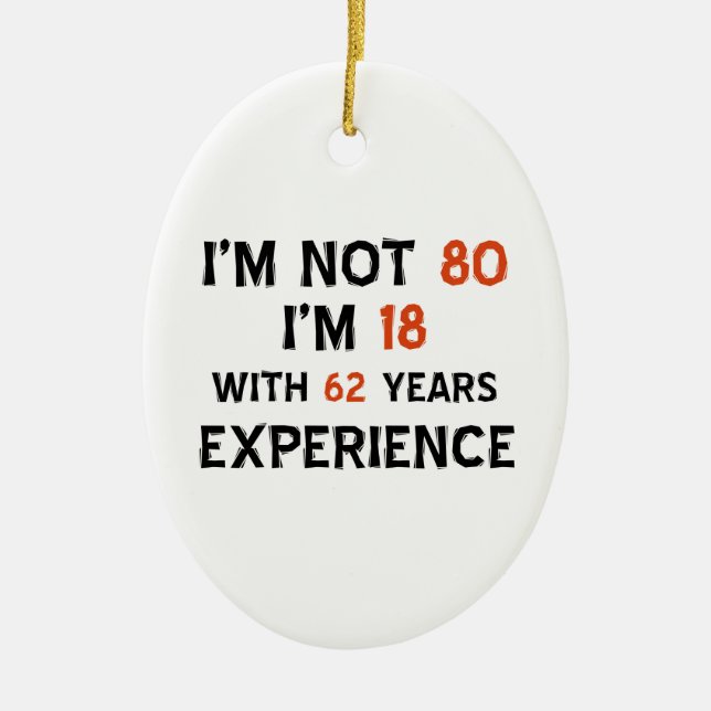 80th birthday designs ceramic ornament (Front)