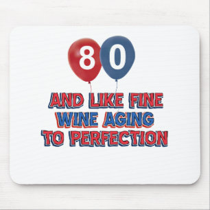 80th birthday designs mouse pad