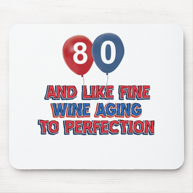 80th birthday designs mouse pad (Front)