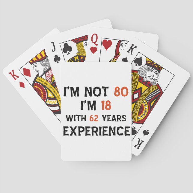 80th birthday designs playing cards (Back)
