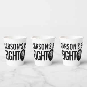 80th Birthday eight oh custom photo black white Paper Cups