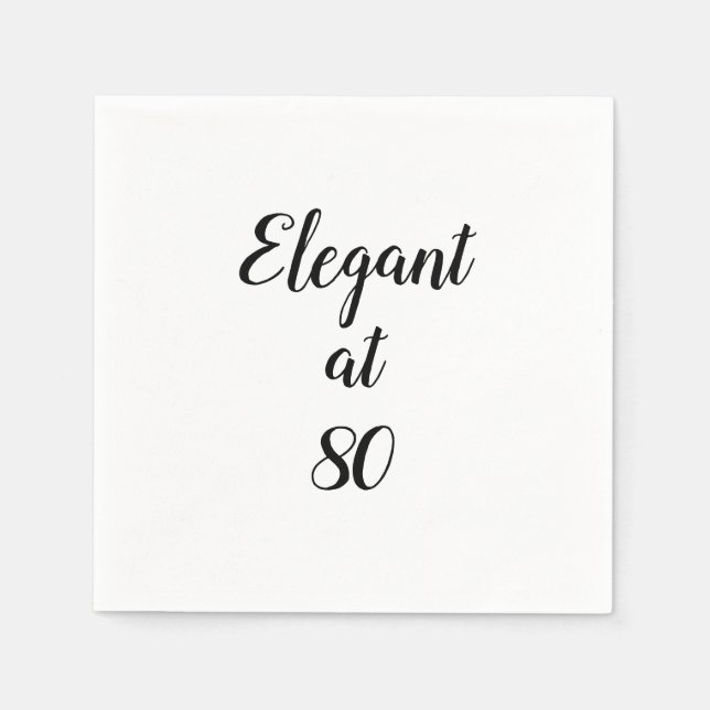 80th Birthday Elegant at 80 Napkin (Front)