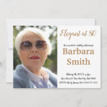 80th birthday Elegant at 80 Personalise Photo