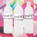 80th birthday Elegant at 80 Personalise Water Bottle Label<br><div class="desc">Are you looking for a way to make an 80th birthday party special?  This label says Elegant at 80 and the name can be changed and personalised.</div>