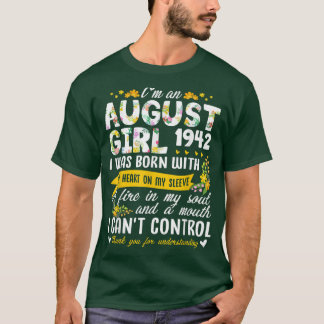 80th Birthday Floral Girl Limited Edition August 1 T-Shirt