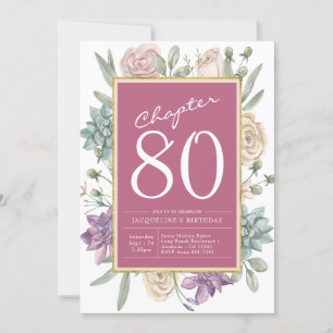 80th Birthday Floral Surprise Party Invitation