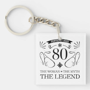 80th Birthday For Women Key Ring
