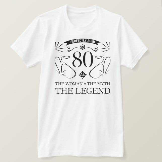 80th Birthday For Women T-Shirt (Design Front)