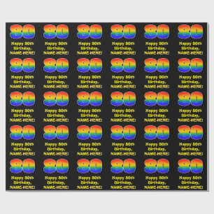 80th Birthday: Fun, Colourful Rainbow Inspired # 8 Wrapping Paper